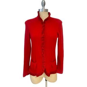 MAGASCHONI Red Cashmere Crew Neck Sweater Small